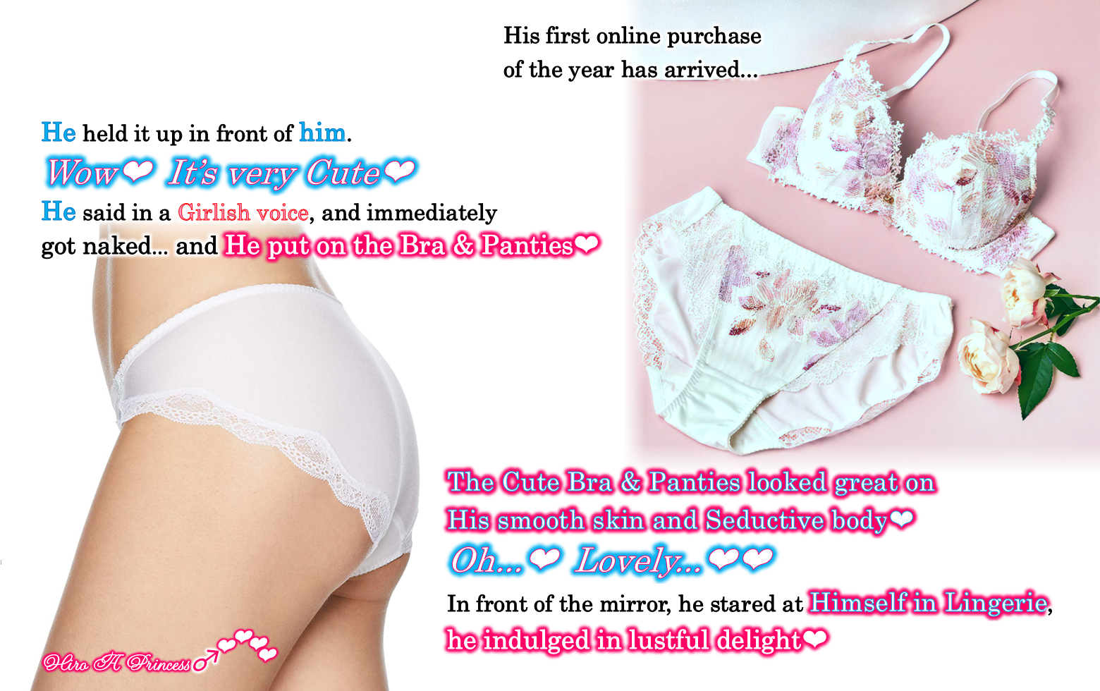 His first online purchase of the year is Bra  Panties for himself E