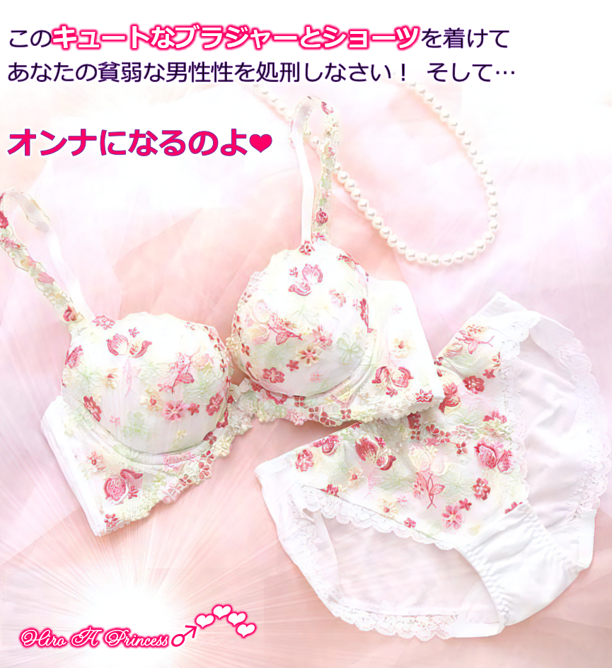 Execute your poor masculinity by cute Brassiere and Panties J