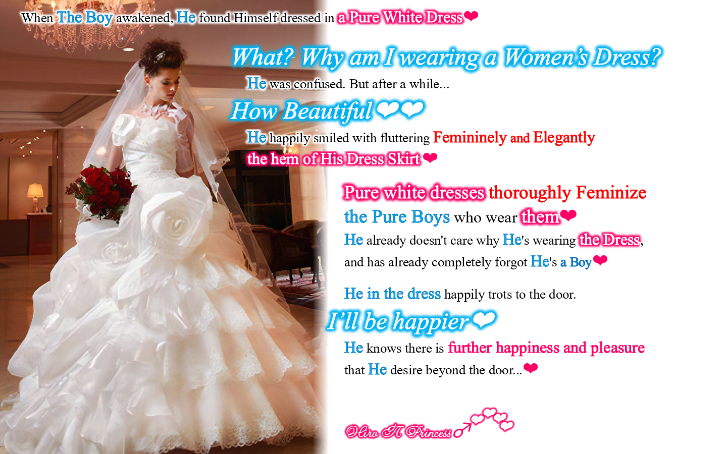 Pure white dresses thoroughly Feminize the Pure Boys who wear them E
