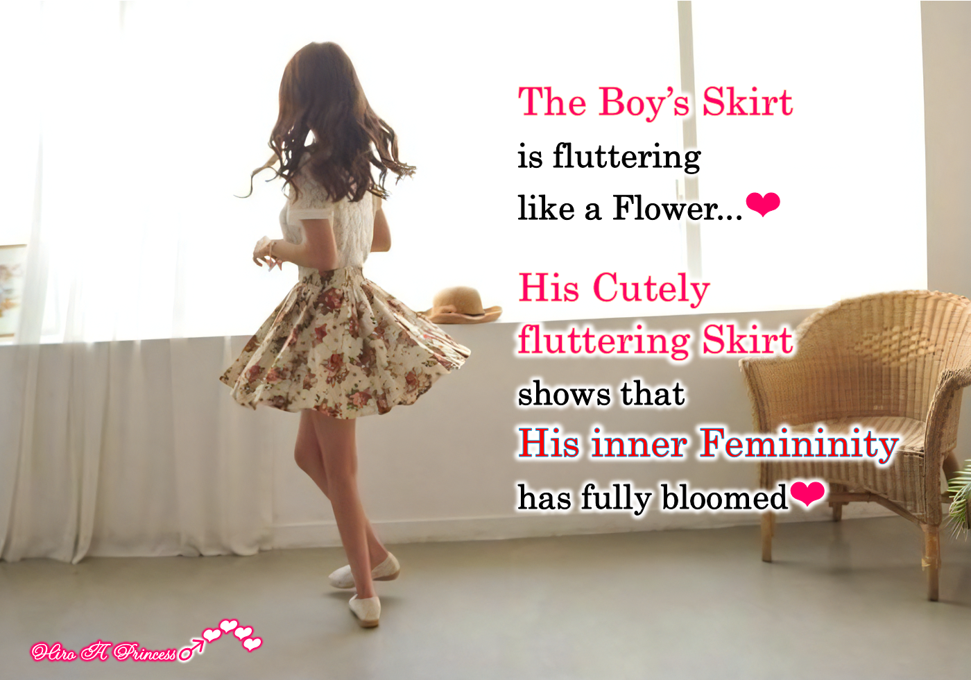 The Boys Cutely fluttering Skirt shows that His inner Femininity has fully bloomed E