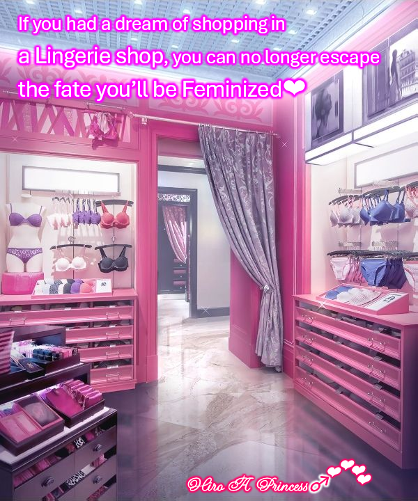 If you had a dream of shopping in a Lingerie shop, you can no longer escape the fate you’ll be Feminized E
